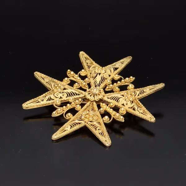 Early 20th Century 15ct Gold Brooch Pendant Necklace