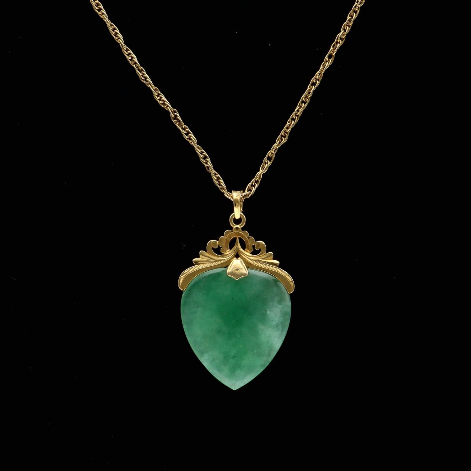 Jade and deals gold pendant