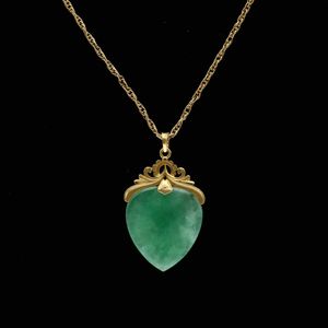 Vintage 14ct Gold Jade Pendant Necklace