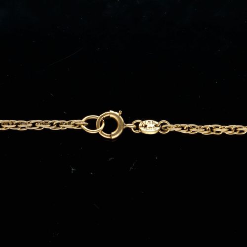 Vintage 14ct Gold Jade Pendant Necklace image-6