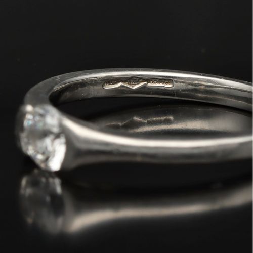 Platinum Round Brilliant Diamond Solitaire Ring image-4