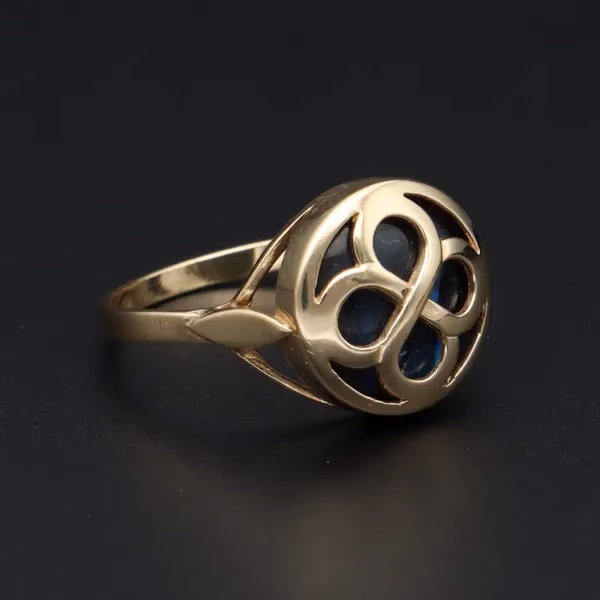 Unusual Gold Art Nouveau Style Ring