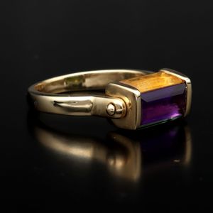 Vintage 9ct Gold Four Stone Spin Ring