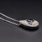 18ct White Gold Sapphire & Diamond Pear Shaped Pendant