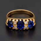 18ct Yellow Gold Sapphire & Diamond Ladies' Ring