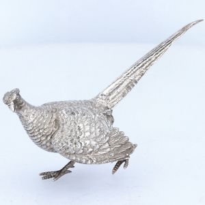 Mid 20th Century Cast Silver Model of a Pheasant