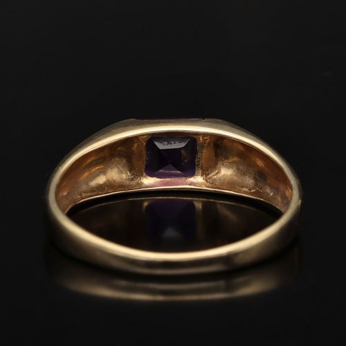 Gold Deco Design Amethyst Ring image-5