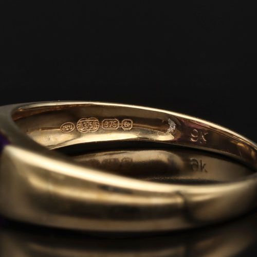 Gold Deco Design Amethyst Ring image-4