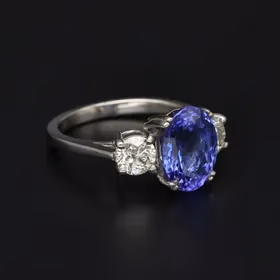 Platinum Tanzanite & Diamond Ring
