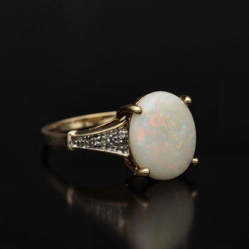 Gold Opal Diamond Ring image-1