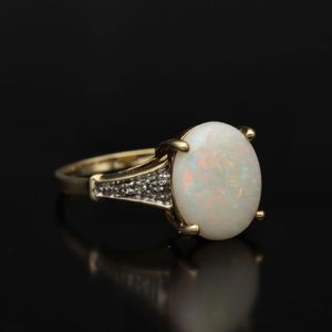 Gold Opal Diamond Ring