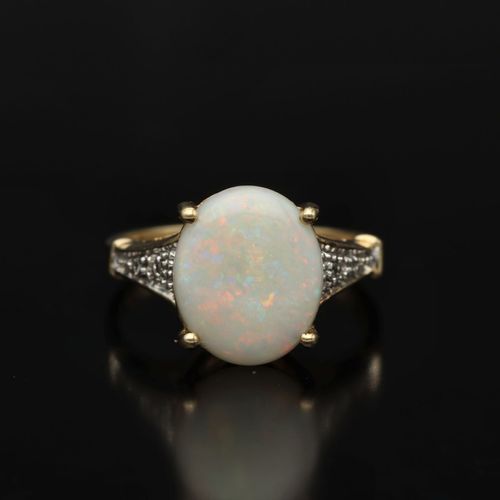 Gold Opal Diamond Ring image-2