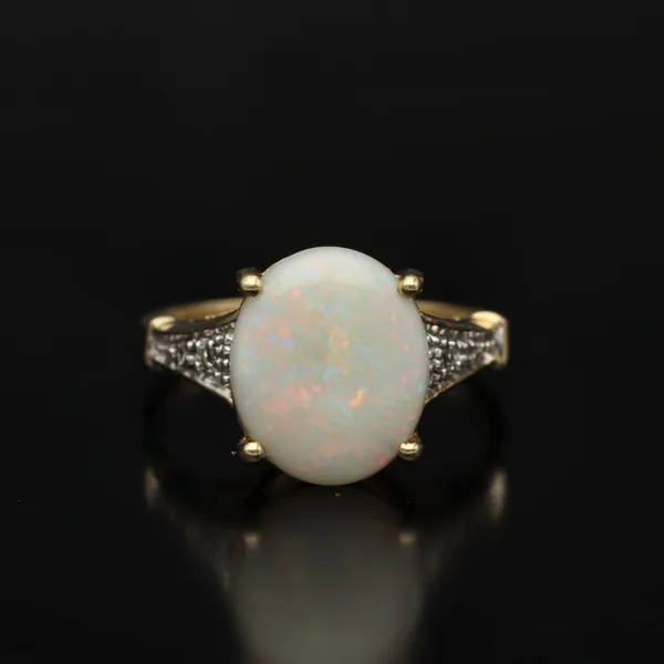 Gold Opal Diamond Ring