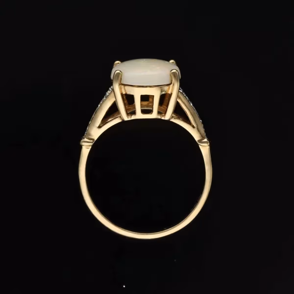 Gold Opal Diamond Ring