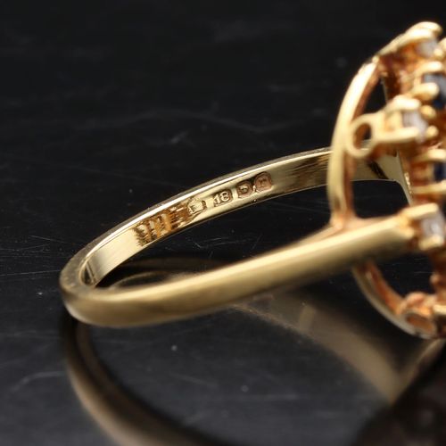 18ct Gold Sapphire Diamond Ring. London 1972 image-4