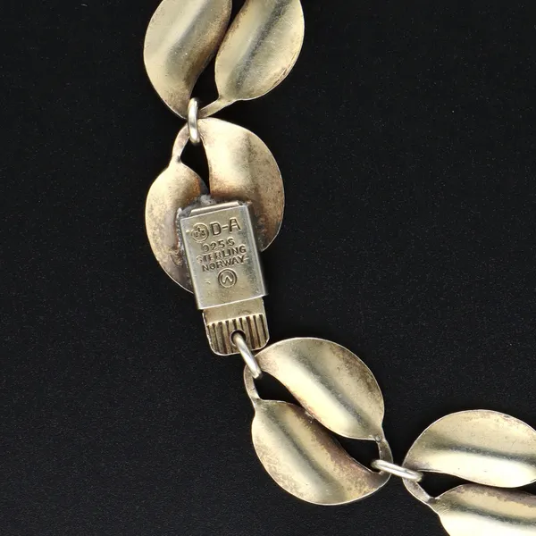 Sterling Silver & Enamel Double Leaf Bracelet
