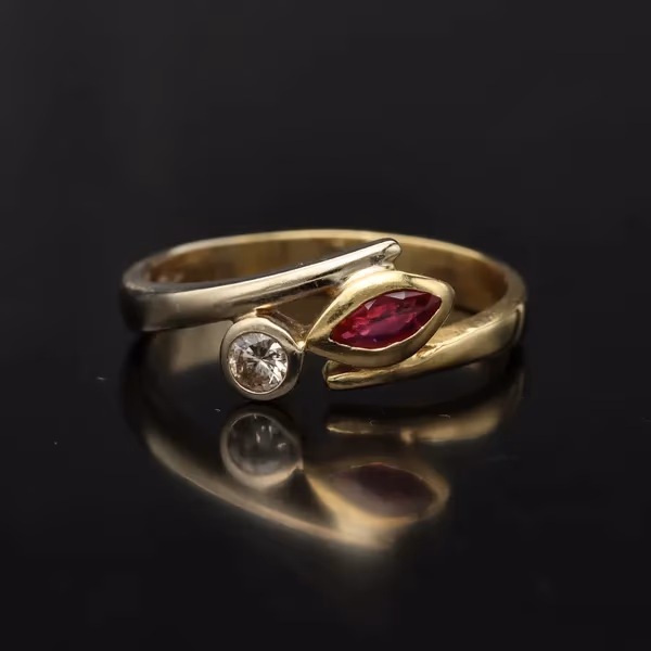 18ct Gold Ruby and Diamond Ring