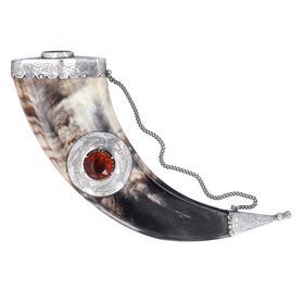 Scottish White Metal Mounted Dress Powder Horn
