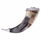 Scottish White Metal Mounted Dress Powder Horn