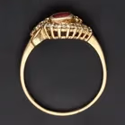 Vintage 9ct Yellow Gold Ruby and Diamond Ring