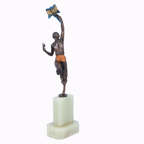 Bronze Cold Painted Dancing Figure by Paul Philippe