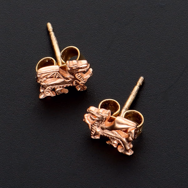 Cymru Rare Welsh Gold Dragon Earring