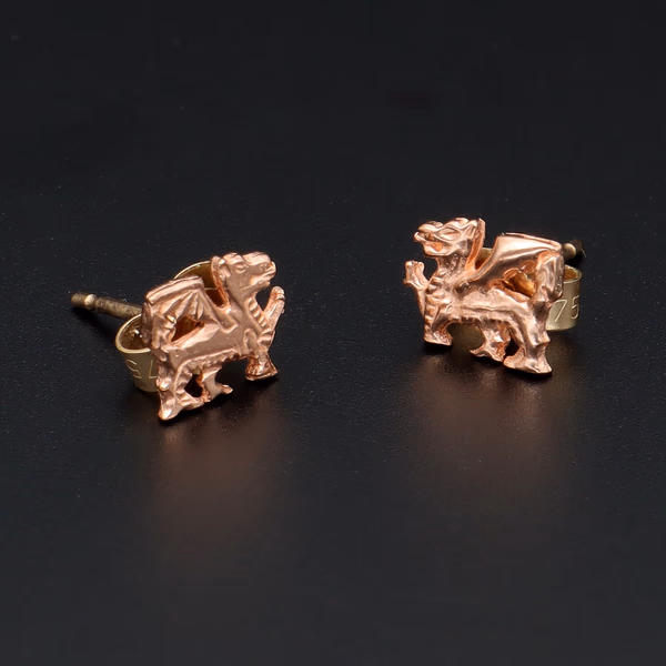 Cymru Rare Welsh Gold Dragon Earring