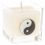 Geurkaars Koolzaadwas Eco 'Yin Yang' in glas | Edelstenen Webwinkel - Webshop Danielle Forrer