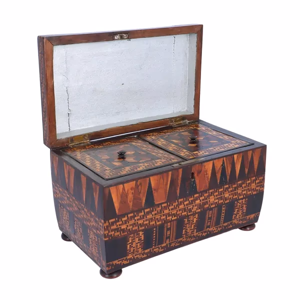 19th Century Tunbridge Ware Tea Caddy