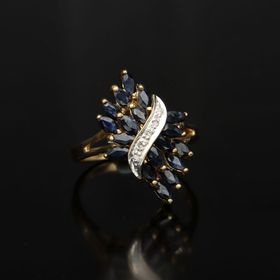 Gold Sapphire Diamond Ring