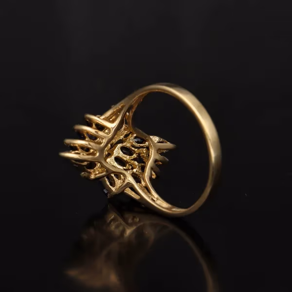 Gold Sapphire Diamond Ring