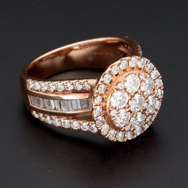 9ct Rose Gold Diamond Encrusted Ring