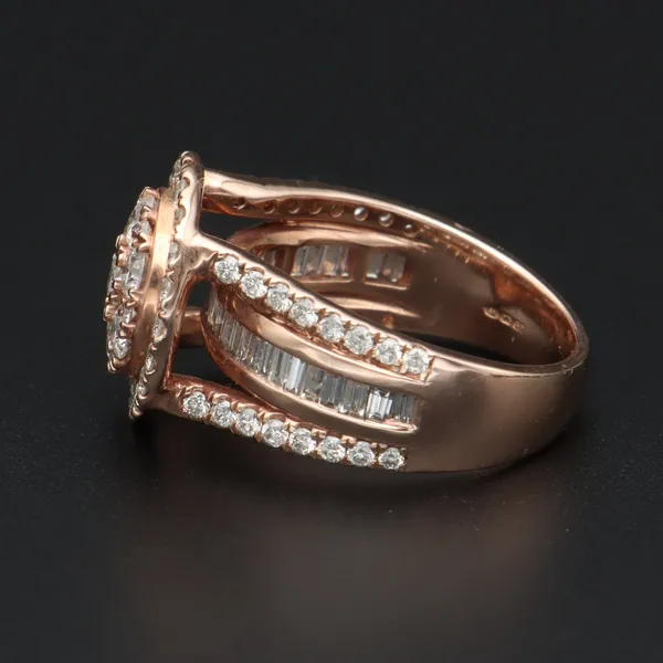 9ct Rose Gold Diamond Encrusted Ring