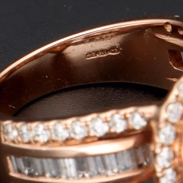 9ct Rose Gold Diamond Encrusted Ring