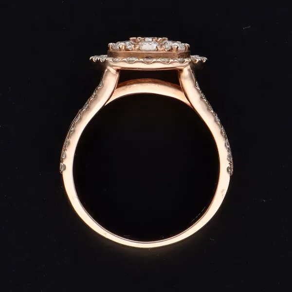 9ct Rose Gold Diamond Encrusted Ring