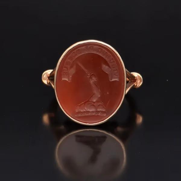 Georgian Intaglio 15ct Rose Gold ‘Strength From Above’ Ring