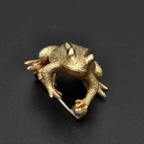 18ct Gold and Emerald Frog Brooch image-2