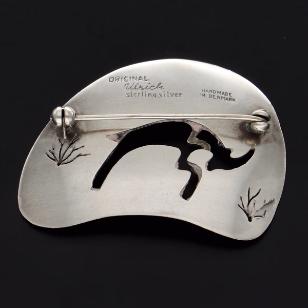 Vintage Ulrich Sterling Silver Gazelle Brooch