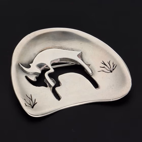 Vintage Ulrich Sterling Silver Gazelle Brooch