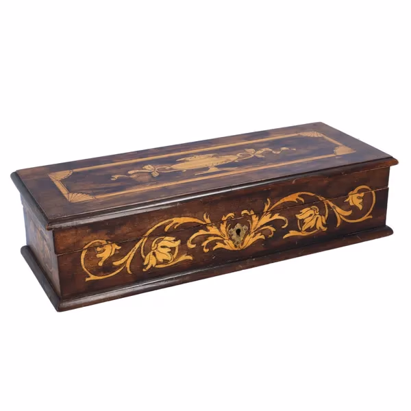 19th Century Inlaid Walnut Ladies Glove Box