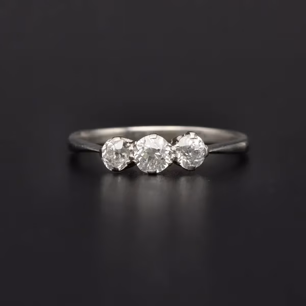 Antique Platinum Old Cut Diamond Ring