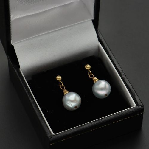 18ct Gold Cultured Pearl Earrings image-1