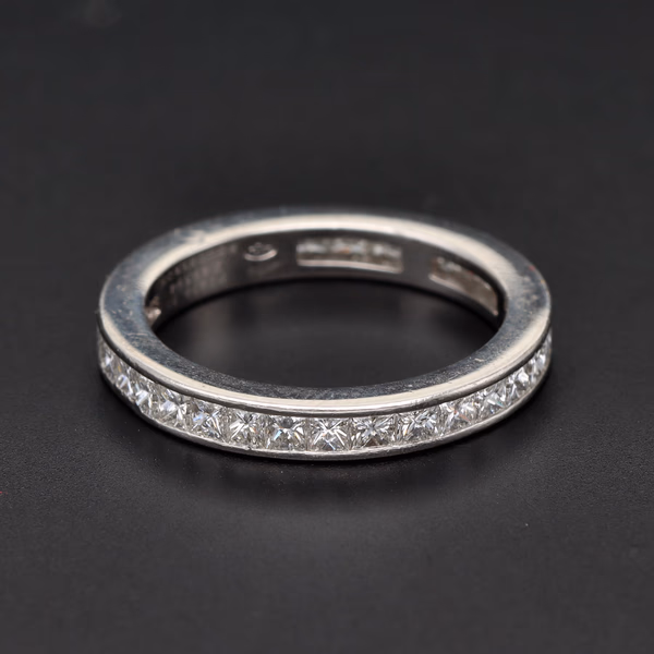 Platinum Boucheron Princess Cut Diamond Full Eternity Band