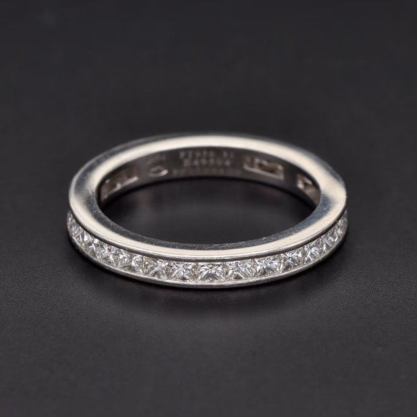 Platinum Boucheron Princess Cut Diamond Full Eternity Band