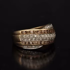 9ct Gold Champagne Diamond Ring