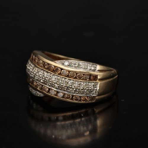 9ct Gold Champagne Diamond Ring image-3