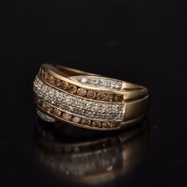 9ct Gold Champagne Diamond Ring