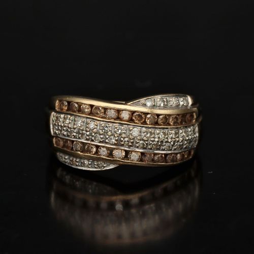 9ct Gold Champagne Diamond Ring image-2
