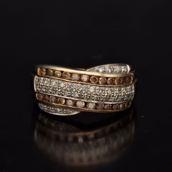 9ct Gold Champagne Diamond Ring