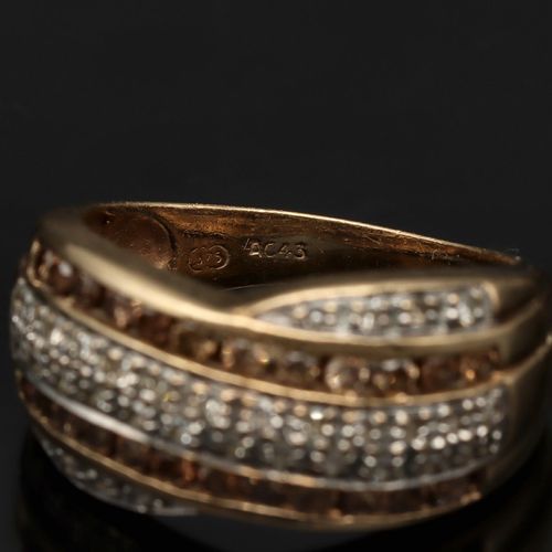 9ct Gold Champagne Diamond Ring image-4